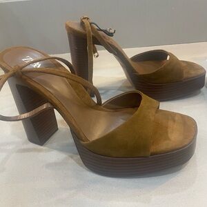 Zara Brown Suede Platforms